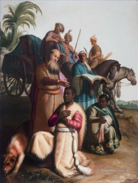  eunuco Pintura - El bautismo del eunuco Rembrandt